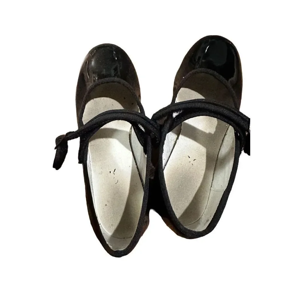 Capezio‎ girls black tap shoes sz 2M